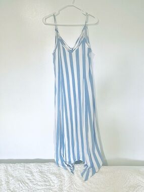 American Eagle Outfitters Blue and White Vertical Stripe Maxi Dress